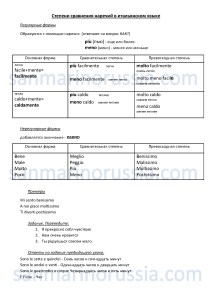 Степени сравнения наречий в итальянском языке